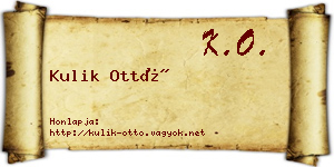 Kulik Ottó névjegykártya